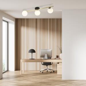 Stropní svítidlo SPLENDI 3 – černé, opálové sklo, 3× E14, šířka 80 cm