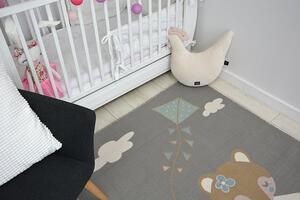 Dětský protiskluzový koberec LOKO Myška šedý