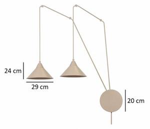 Závěsné svítidlo ABRAMO 2 – moka, 2× E27, šířka 400 cm