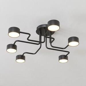 Stropní svítidlo KURAGE 6 – černé, 6× GX53, šířka 60 cm