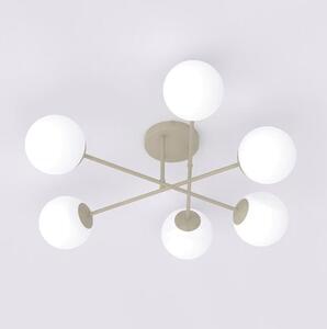 Stropní svítidlo ROMA 6 – moka, opálové sklo, 6× E14, šířka 75 cm