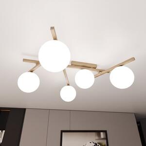 Stropní svítidlo SMART 5 – moka, opálové sklo, 5× E14, šířka 67 cm