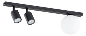 Stropní svítidlo BASTER 3 – černé, bílé sklo, 3× GU10/E14, šířka 60 cm