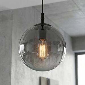 Závěsné svítidlo COSMO 1 – černé, grafitové sklo, 1× E14, šířka 12 cm