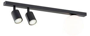 Stropní svítidlo BASTER 3 – černé, bílé sklo, 3× GU10/E14, šířka 60 cm
