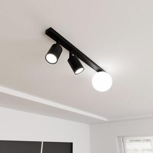 Stropní svítidlo BASTER 3 – černé, bílé sklo, 3× GU10/E14, šířka 60 cm