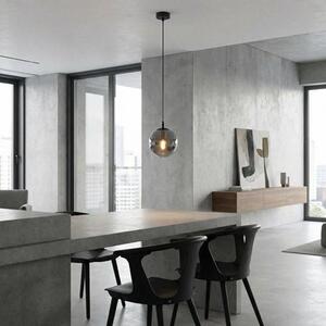 Závěsné svítidlo COSMO 1 – černé, grafitové sklo, 1× E14, šířka 12 cm