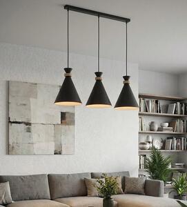 Závěsné svítidlo ZERO 3 – černé, 3× E27, šířka 78 cm