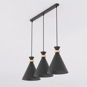 Závěsné svítidlo ZERO 3 – černé, 3× E27, šířka 78 cm