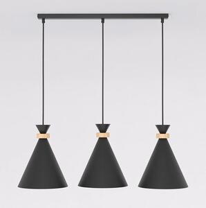 Závěsné svítidlo ZERO 3 – černé, 3× E27, šířka 78 cm