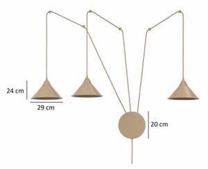 Závěsné svítidlo ABRAMO 3 – moka, 3× E27, šířka 400 cm