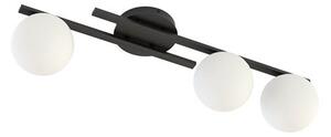 Stropní svítidlo KAIRO 3 – černé, opálové sklo, 3× E14, šířka 60 cm