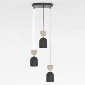 Závěsné svítidlo GAUDI 3 PREM – černé / moka, 3× E14, šířka 34 cm