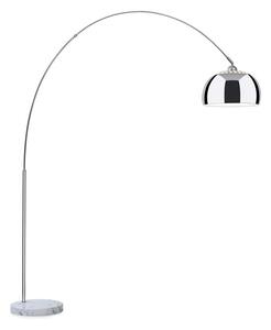 Besoa Nael, oblouková lampa, stříbrné stínidlo, mramorový podstavec, E27, síťový kabel: 2 m, stříbrný