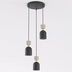 Závěsné svítidlo GAUDI 3 PREM – černé / moka, 3× E14, šířka 34 cm