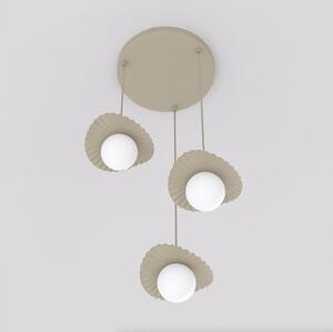 Závěsné svítidlo FLORA 3 PREM – moka, opálové sklo, 3× G9, šířka 42 cm