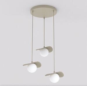 Závěsné svítidlo FLORA 3 PREM – moka, opálové sklo, 3× G9, šířka 42 cm