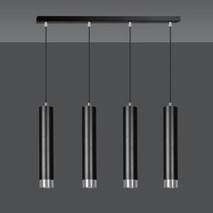 Závěsné svítidlo KIBO 4 – černé / chromové, 4× GU10, šířka 60 cm