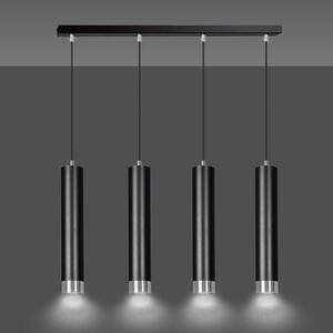 Závěsné svítidlo KIBO 4 – černé / chromové, 4× GU10, šířka 60 cm
