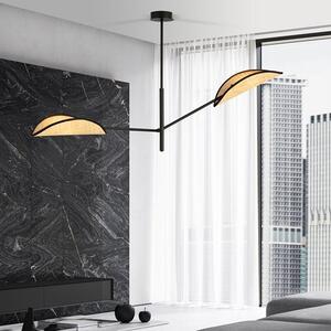 Stropní svítidlo VENE 2 – černé, hnědá textilní stínidla, 2× E14, šířka 102 cm