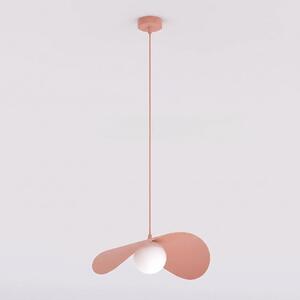 Závěsné svítidlo RITUAL 1L – korálové, bílé sklo, 1× G9, šířka 31 cm