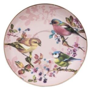Porcelánový šálek s podšálkem Bird Rosé - 11*9*6 / Ø 15*2 cm / 200 ml