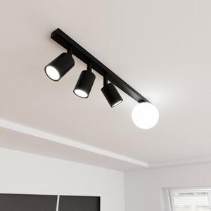 Stropní svítidlo BASTER 4 – černé, bílé sklo, 4× GU10/E14, šířka 70 cm