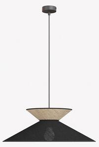 Závěsné svítidlo SOFTA 1 – černé, černohnědé textilní stínidlo, 1× E27, šířka 50 cm