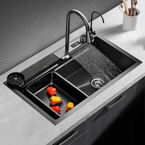 Multifunkční chytrý dřez BestBerg BBSS-10 / 75 x 45 x 22 cm / nerezová ocel