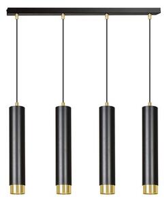 Závěsné svítidlo KIBO 4 – černé / zlaté, 4× GU10, šířka 60 cm