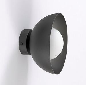 Nástěnné svítidlo BIBI K1 – černé, bílé sklo, 1× G9, šířka 18 cm