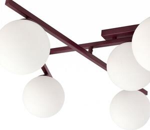 Stropní svítidlo SMART 5 – vínové, opálové sklo, 5× E14, šířka 67 cm