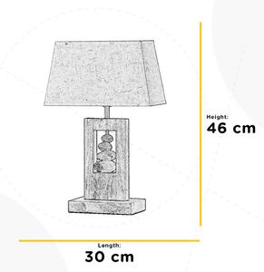 Stolní lampa Miriel, výška 46 cm, textil, dřevo