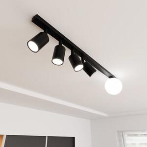 Stropní svítidlo BASTER 5 – černé, bílé sklo, 5× GU10/E14, šířka 90 cm