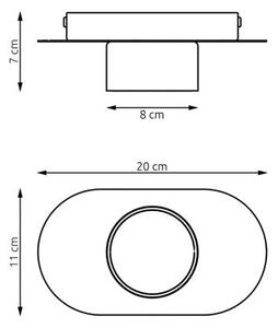 Stropní svítidlo STILO 1 – černé, 1× GX53, šířka 20 cm