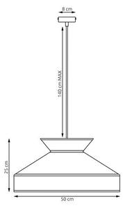 Závěsné svítidlo SIESTA 1 – černé / zlaté, 1× E27, šířka 50 cm