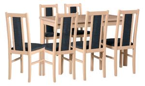 MILÉNIUM 1 Jídelní set, stůl + 6 židlí,dub sonoma