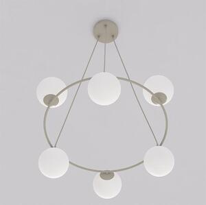 Závěsné svítidlo AZURA 6 – moka, opálové sklo, 6× E14, šířka 75 cm