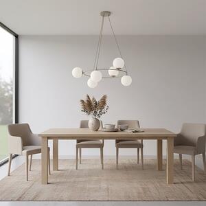 Závěsné svítidlo AZURA 6 – moka, opálové sklo, 6× E14, šířka 75 cm