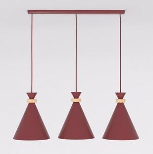 Závěsné svítidlo ZERO 3 – vínové, 3× E27, šířka 78 cm