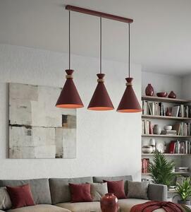 Závěsné svítidlo ZERO 3 – vínové, 3× E27, šířka 78 cm