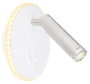 GLOBO Nástěnné LED svítdidlo se čtecím ramenem MANY, 6W, teplá bílá, bílé 78405W
