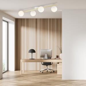 Stropní svítidlo SPLENDI 4 – bílé, opálové sklo, 4× E14, šířka 100 cm