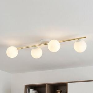 Stropní svítidlo SPLENDI 4 – bílé, opálové sklo, 4× E14, šířka 100 cm