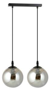 Závěsné svítidlo COSMO 2 – černé, grafitové sklo, 2× E14, šířka 40 cm