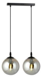 Závěsné svítidlo COSMO 2 – černé, grafitové sklo, 2× E14, šířka 40 cm