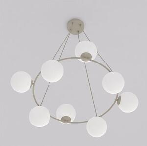 Závěsné svítidlo AZURA 8 – moka, opálové sklo, 8× E14, šířka 86 cm