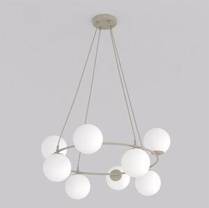 Závěsné svítidlo AZURA 8 – moka, opálové sklo, 8× E14, šířka 86 cm