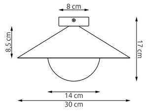 Stropní svítidlo MONO 1S – bílé, opálové sklo, 1× E14, šířka 30 cm
