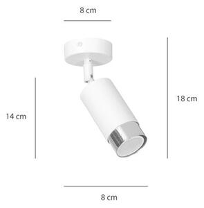 Stropní svítidlo HIRO 1 – bílé / chromové, 1× GU10, šířka 8 cm